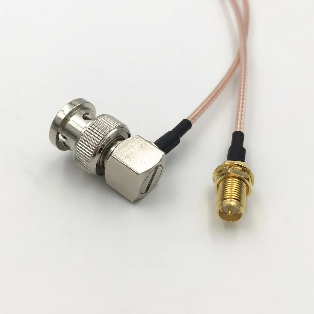 1 шт. 90 градусов правый угол BNC штекер к RP SMA Гнездовой разъем BNC/SMA RG316 RF