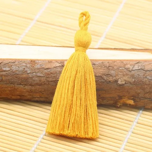 Tassel Hanging Rope Fringe 8mm Cotton Solid Color Tassels Trim For Sewing Curtains Accessories DIY Wedding Home Decoration 10pcs - Цвет: Orange yellow 10pcs