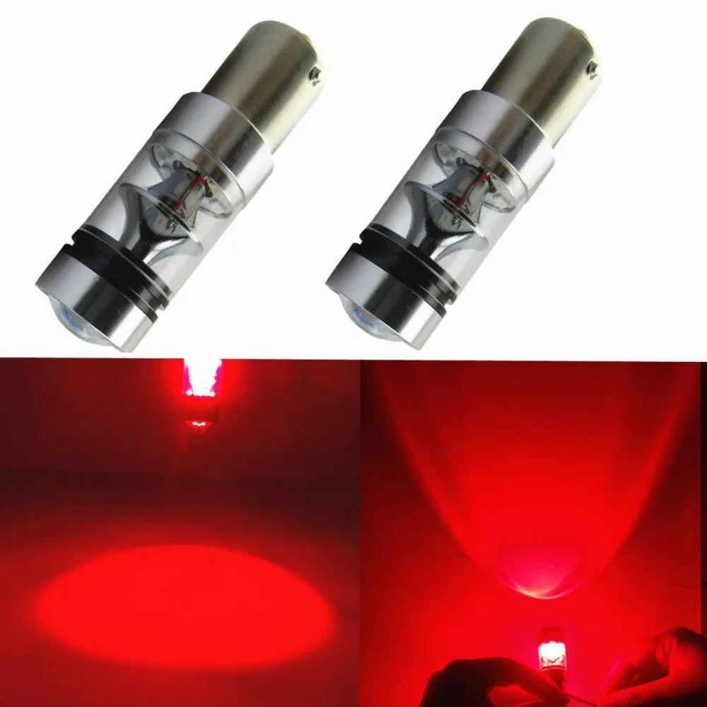 Car Red 75W High Power 1157 BAY15D 7528 Red LED Lights Bulbs for Turn