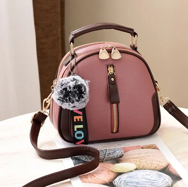 Маленькая квадратная сумка, жемчужный шарик для волос, женская сумка, мини-сумка, модная цепочка, сумка через плечо - Цвет: Pink