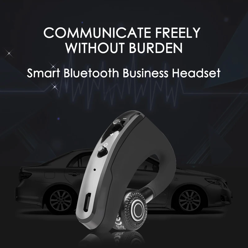 

Moonstar Handsfree Business V9 Bluetooth Headphone Noise Control Business Wireless Bluetooth Headset with Mic for Driver Sport