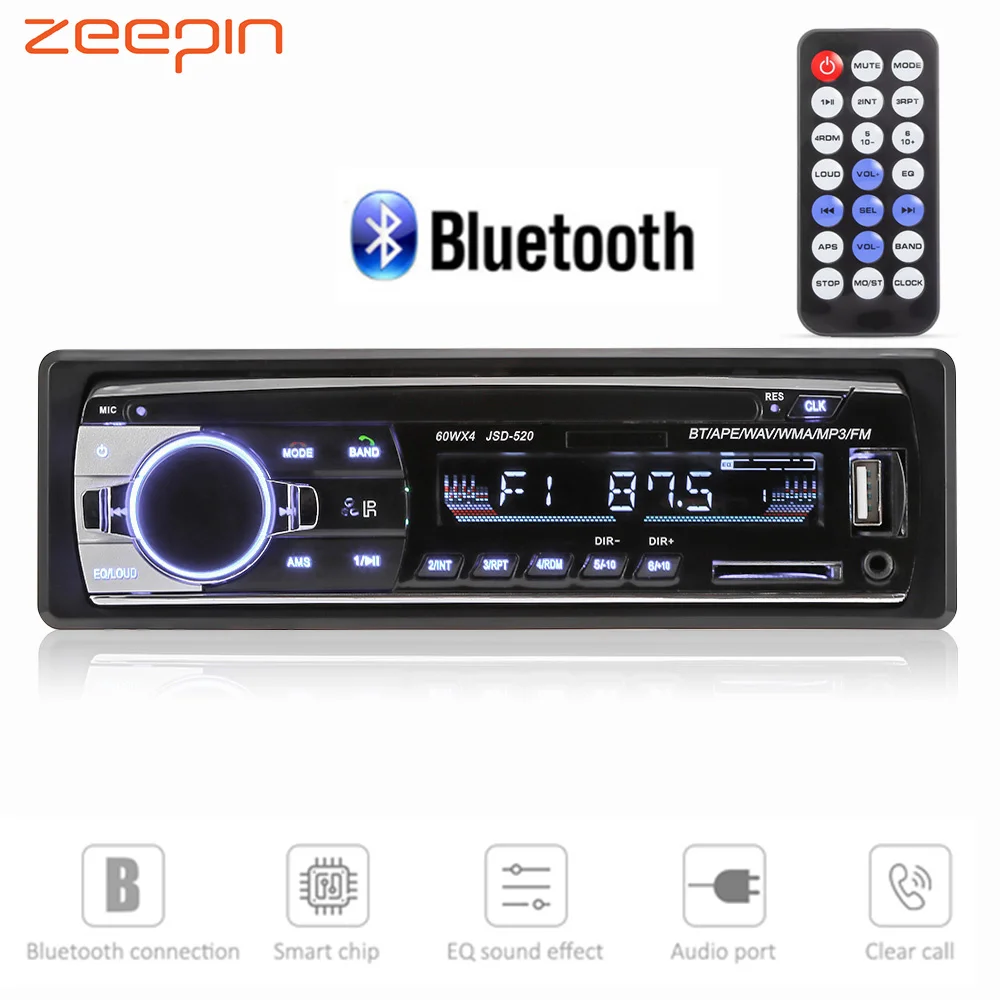 Zeepin Автомобильный mp3 плеер беспроводной Bluetooth светодиодный цифровой 3 дюймов