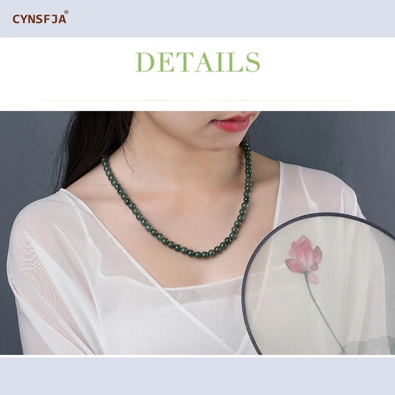 

Certified Natural A Grade Burmese Jadeite Myanmar Emerald Jade Beads Necklace Green High Quality Wonderful Gifts