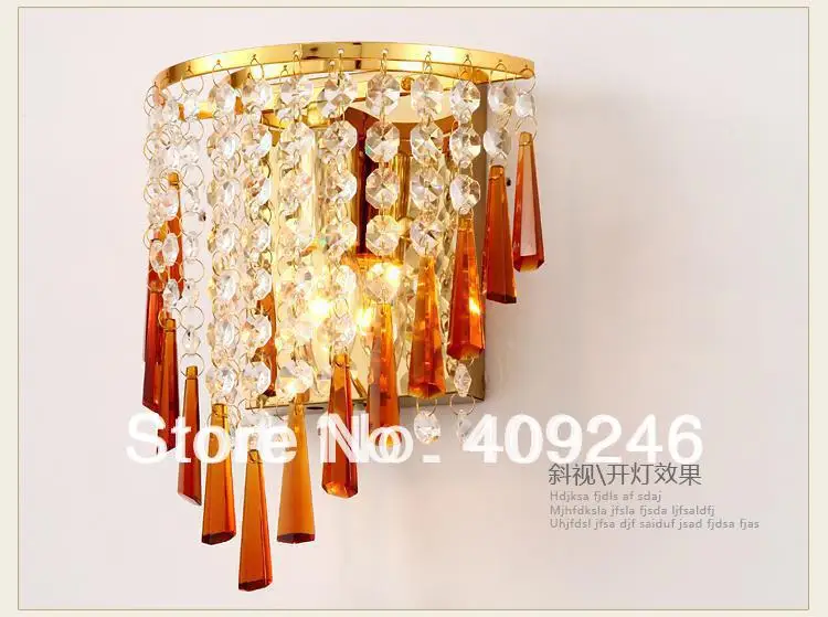 Настенный светильник с кристаллами K9 Золотой/серебристый для спальни|crystal wall