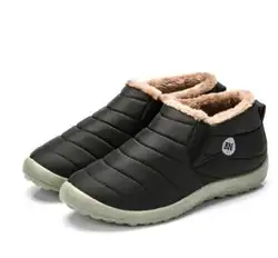 Мужские зимние сапоги одноцветное Цвет потепления ткань Slip-on ботильоны для мужчин зима Уличная обувь Большие Размеры 35-49 древесины туфли