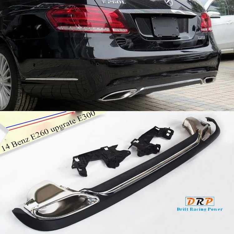 

a set of PP car rear bumper diffuser with exhaust pipe muffler tail fit for 14 Mercedes Benz E260 upgrate to E300