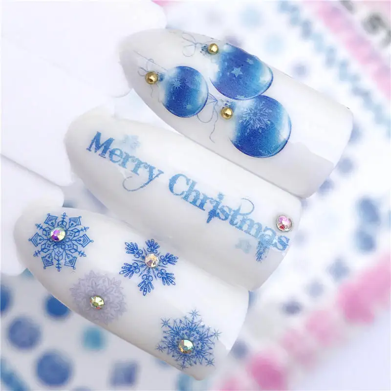 

LCJ 2019 New Arrivial Nail Art Sticker Sky Blue Pattern Flower Animal Designs Nail Art Transfer Stickers 3D Sticker