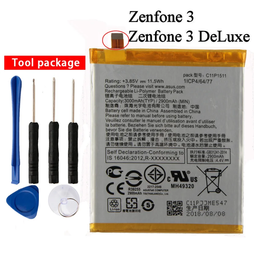 

Original for ASUS C11P1511 Battery For ASUS ZENFONE 3 DELUXE ZE552KL Z012DA Z012DE C11P1511 Straight line