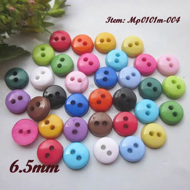 Mini buttons 6.5mm 144pcs mixed / 1 color round bread crafting button