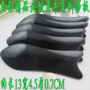 

Wholesale Traditional Acupuncture Massage Tool fish Beauty face Guasha Board /100% Ox Horn Thicken 13X4.5X0.7CM 10pcs/lot