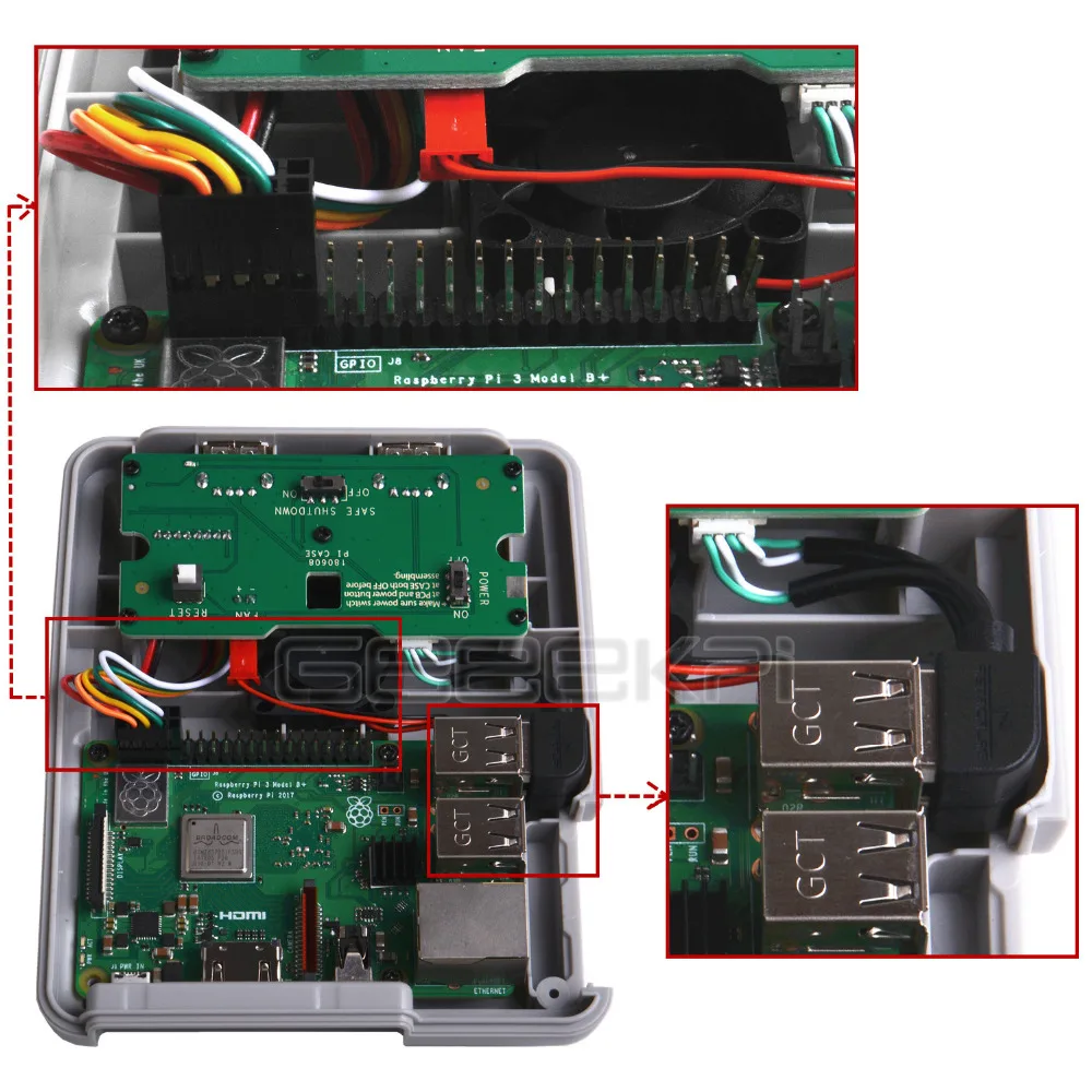 GeeekPi Retroflag SUPERPi чехол-J NESPi чехол с выходом 5V 2.5A Мощность адаптер для Raspberry Pi 3B плюс(3B+ общее количество)/3B