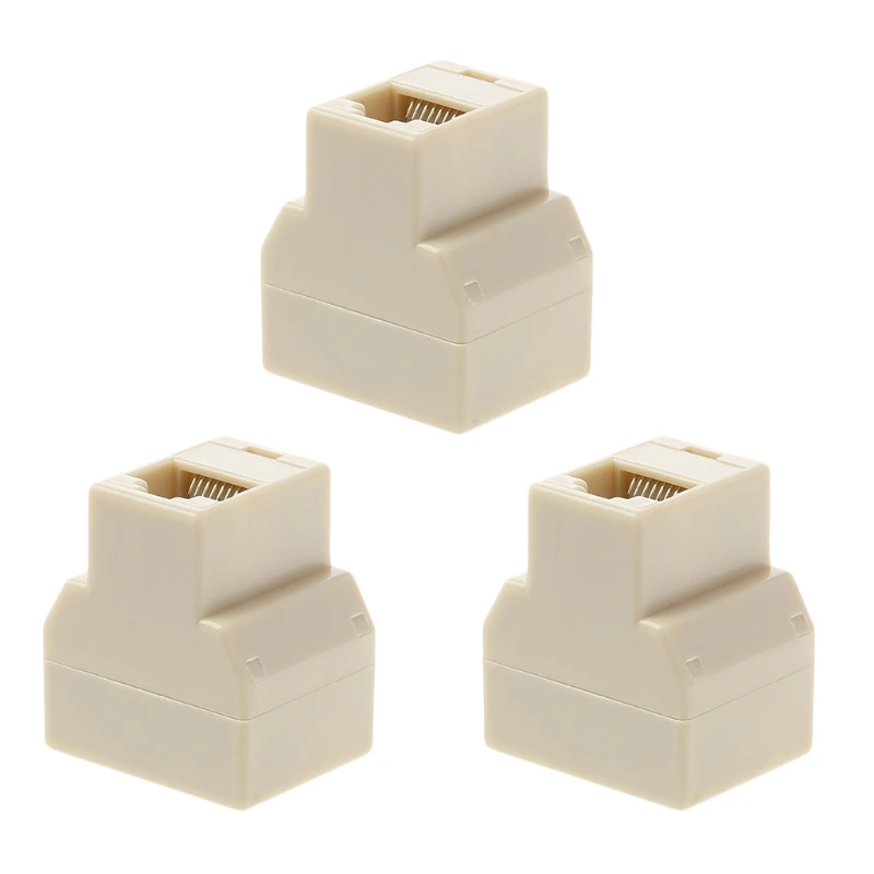 

3Pcs 1 To 2 Way LAN Ethernet Network Cable RJ45 Female Splitter Connector Adapter