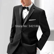 Пользовательский дизайн черный костюм жениха смокинги друзей жениха Мужские свадебные костюмы одежда/тканый костюм мужская одежда