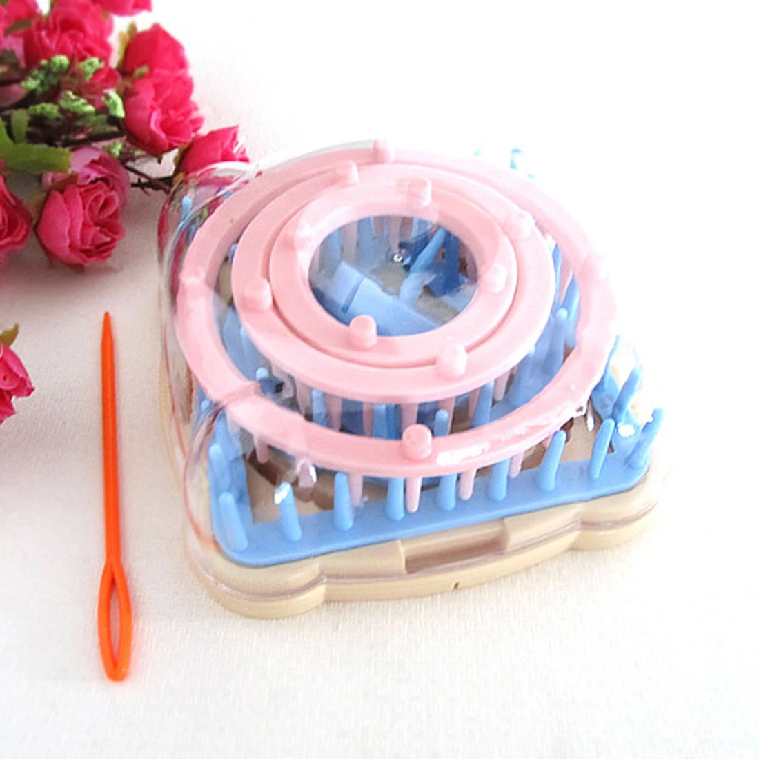 

Hot 1Set DIY Weaving Tools Creator Yarn Needle Hobby Loom Knitting Machine Color Stitching Tools Flower Loom Knitting Woolen