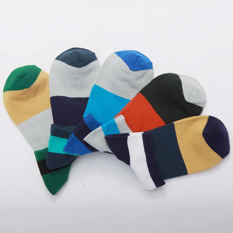 5 пар мужских носков, мужские летние хлопковые цветные забавные носки в стиле пэчворк, Летние Осенние тонкие носки отличного качества Meias