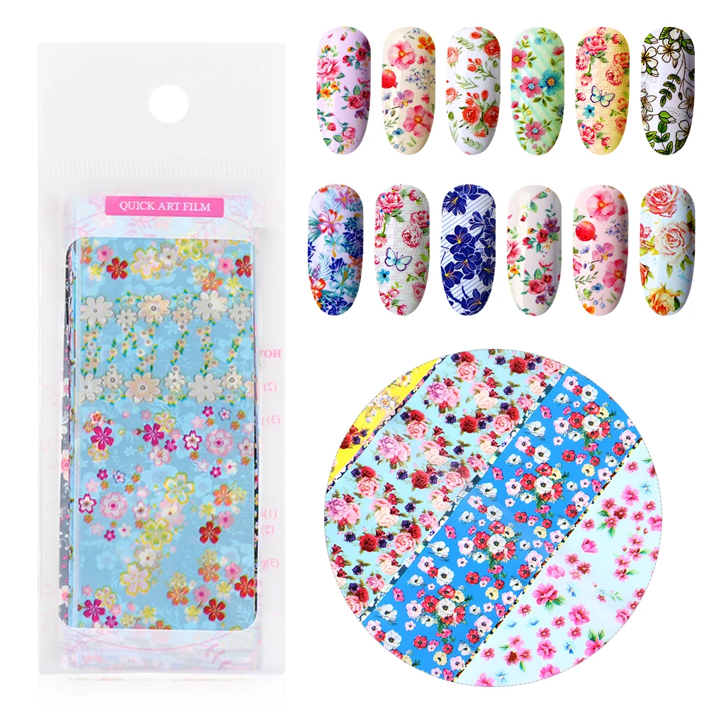 

Mixed 16 Types Holographic Nail Foils Stickers Starry Water Transfer Decals DIY Manicure Tools Nail Art Decoration Accessories
