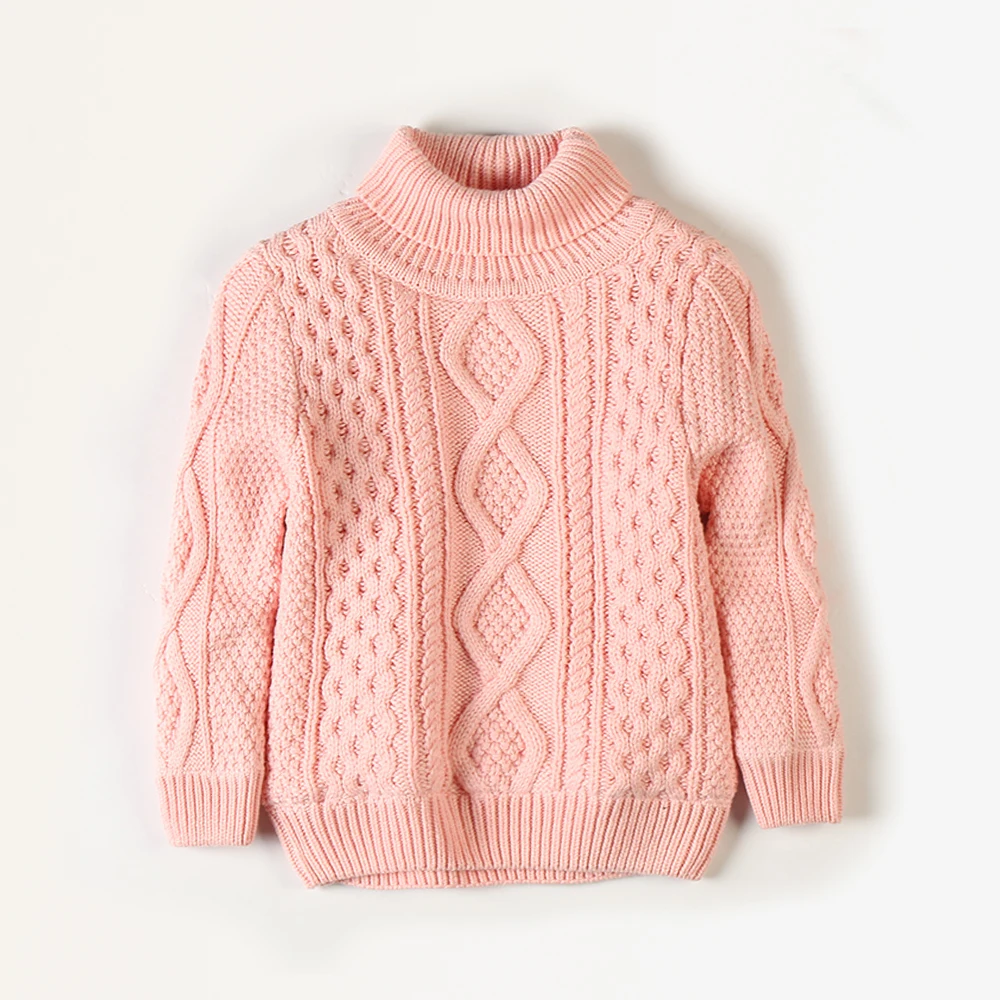 

NWL Spring Winter Thicken Cotton Fluffy Kids Warm Turtleneck Sweater Boy Girls Sweater Knitted Pullovers 1-13T Kid Knit Tops