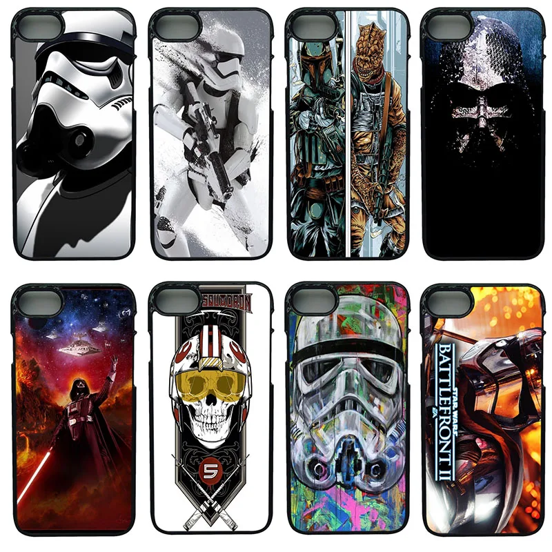 Star Wars Dark Side Phone Case Anti-knock Black Shell Smooth PC Plastic Hard Cover for iphone 8 7 6 6S PLUS X 5S 5 SE |