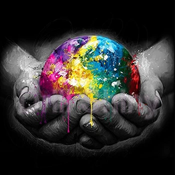 

5D Diamond embroidery "The world on our hands" DIY Full painting cross stitch watercolor kits mosaic home Decoration gifts