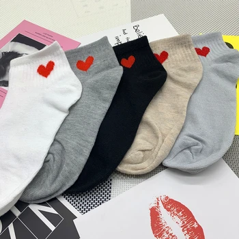 

2019 New Fashion Love Cotton Socks Female Kawaii Summer Short Socks Slippers Women Casual Soft Funny Boat Socks