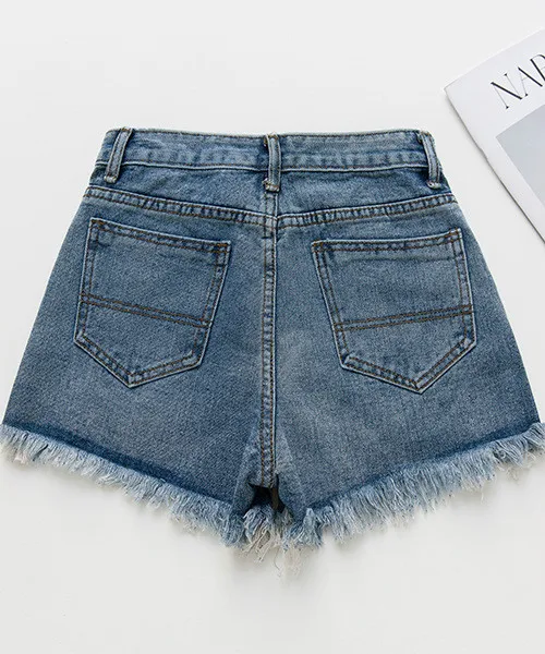 HXJJP2019 Summer New Korean Version of Temperament High Waist Slim Holes Burr Denim Shorts Female Women Sexy Jeans HXJJP2019 Summer New Korean Version of Temperament High Waist Slim Holes Burr Denim Shorts Female Women Sexy Jeans