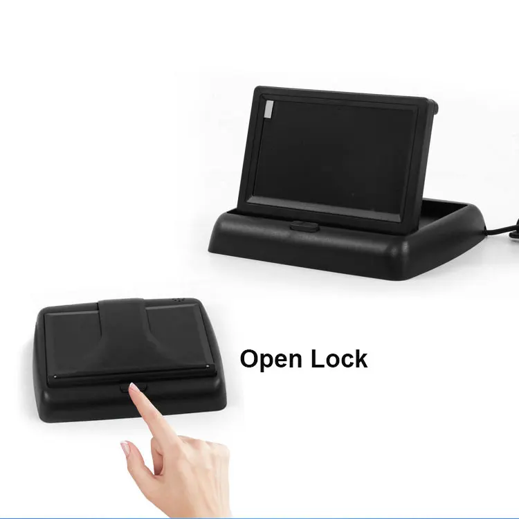 

Car Monitor 4.3" Display Foldable Color TFT LCD 4.3 Inch Mirror HD Screen for Rear View Camera Backup Reaverse