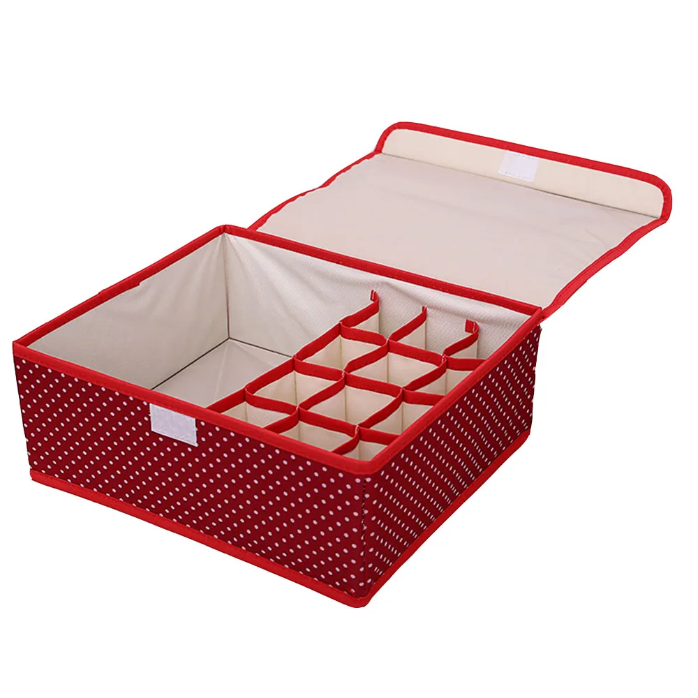 18 Gird Drawer Closet Organizers Boxes For Underwear Bra Home Storage Non-woven Scarfs Socks Bra Organizer Storage Box