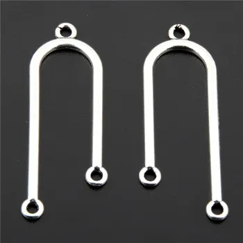 

8pcs Silver Color Letter U Shaped Charms Chandelier Pendant For Fitting European Famous Bracelet A2643