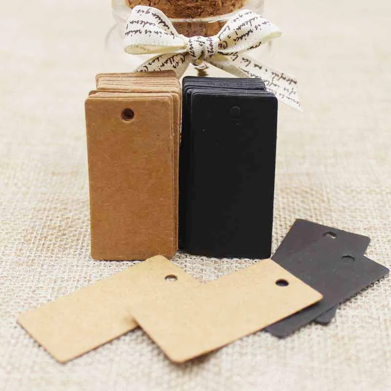 

Size:4x2cm paper cardboard black/ kraft tags 100PCS /lot for gift box and DIY Gift Tags for Handmade cake