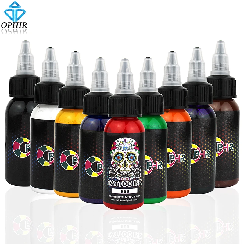 أوفير 9 ألوان 30 ملليلتر/زجاجة المهنية الدائم الوشم الحبر صبغات عالية الجودة ألوان الجسم فن الجسم الوشم الفن _ TA058