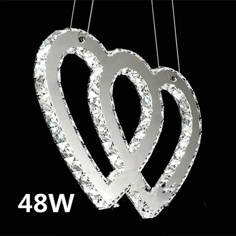 Double heart-shaped Creative led crystal chandelier modern minimalist living room den restaurant lights hanging | Лампы и освещение