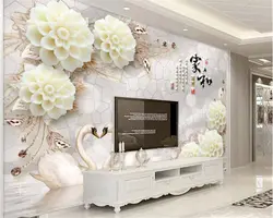 Beibehang 3D Роскошные модные шелковые обои трехмерные белый колье с цветочным медальоном ТВ задний план papel де parede 3d
