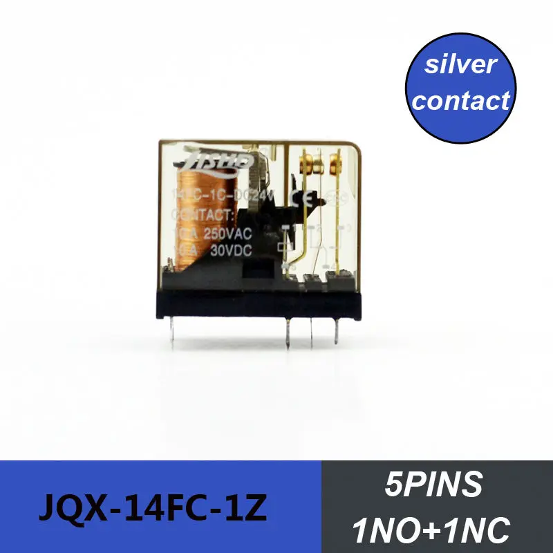 

10pcs packing mini relay 5pins JQX-14FC-1Z electric magnetic relay 5A electrical relay 220V LED Voltage