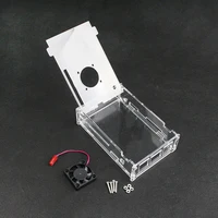 High Quality Transparent Acrylic Case Plastic Clear Box + Cooling Fan For Orange Pi Plus 2 