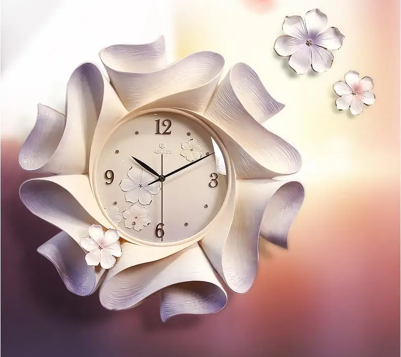 Современный минималистичный роскошный персональный тисненый Европейский Отель домашний бесшумный полимерные настенные часы ремесла немой художественный настенный Рисунок украшение