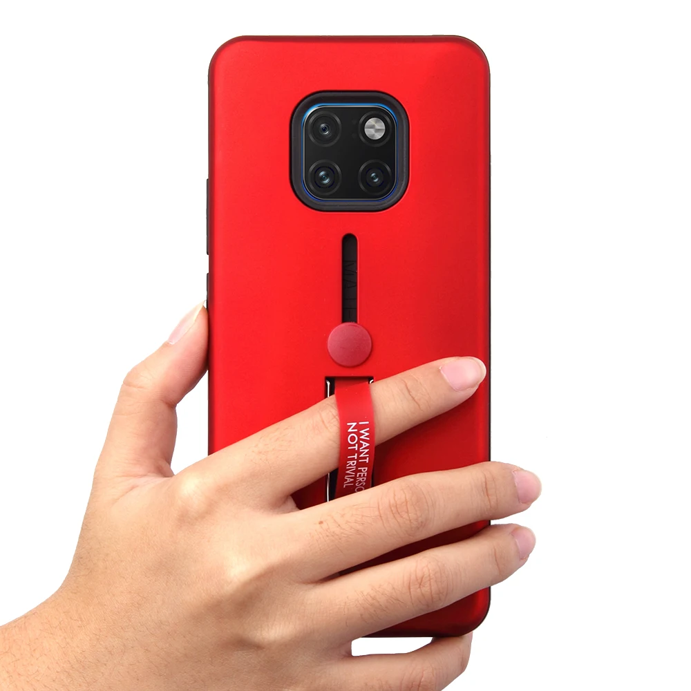 

matte armor phone holder hard plastic case for huawei mate 20 / mate 20 pro / mate20 lite finger ring stand back cover fundas