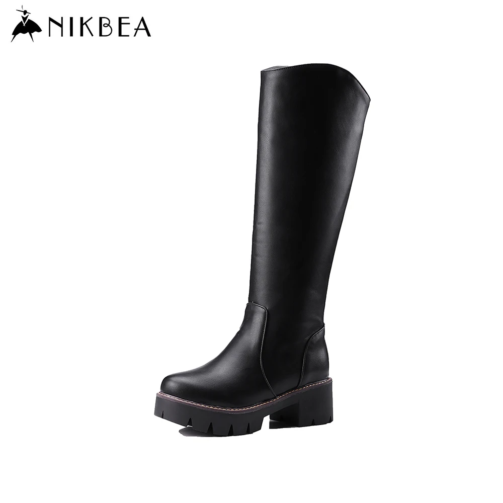 knee high chunky platform boots