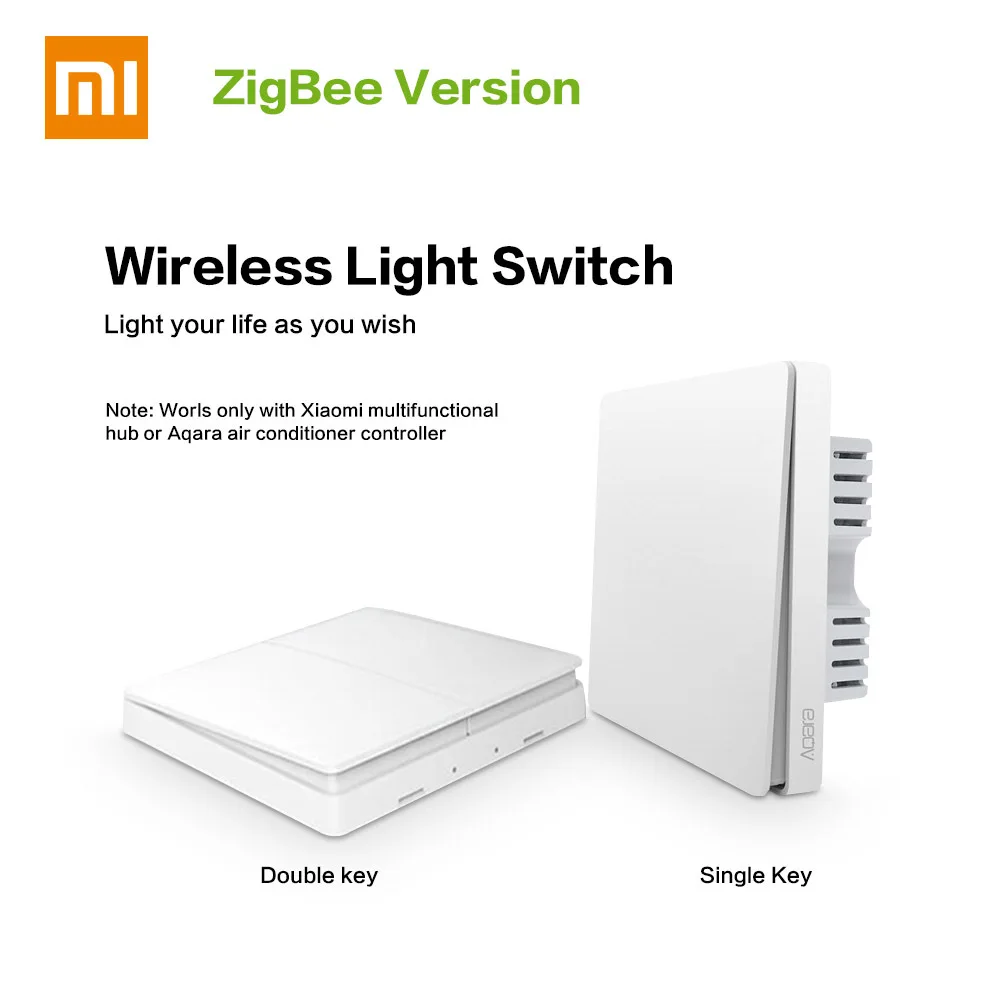 

Xiaomi Aqara Smart Light Switch ZigBee Remote Control Switch Wifi Wireless APP Control Key Aqara Wall Switch Xiaomi Smart Home