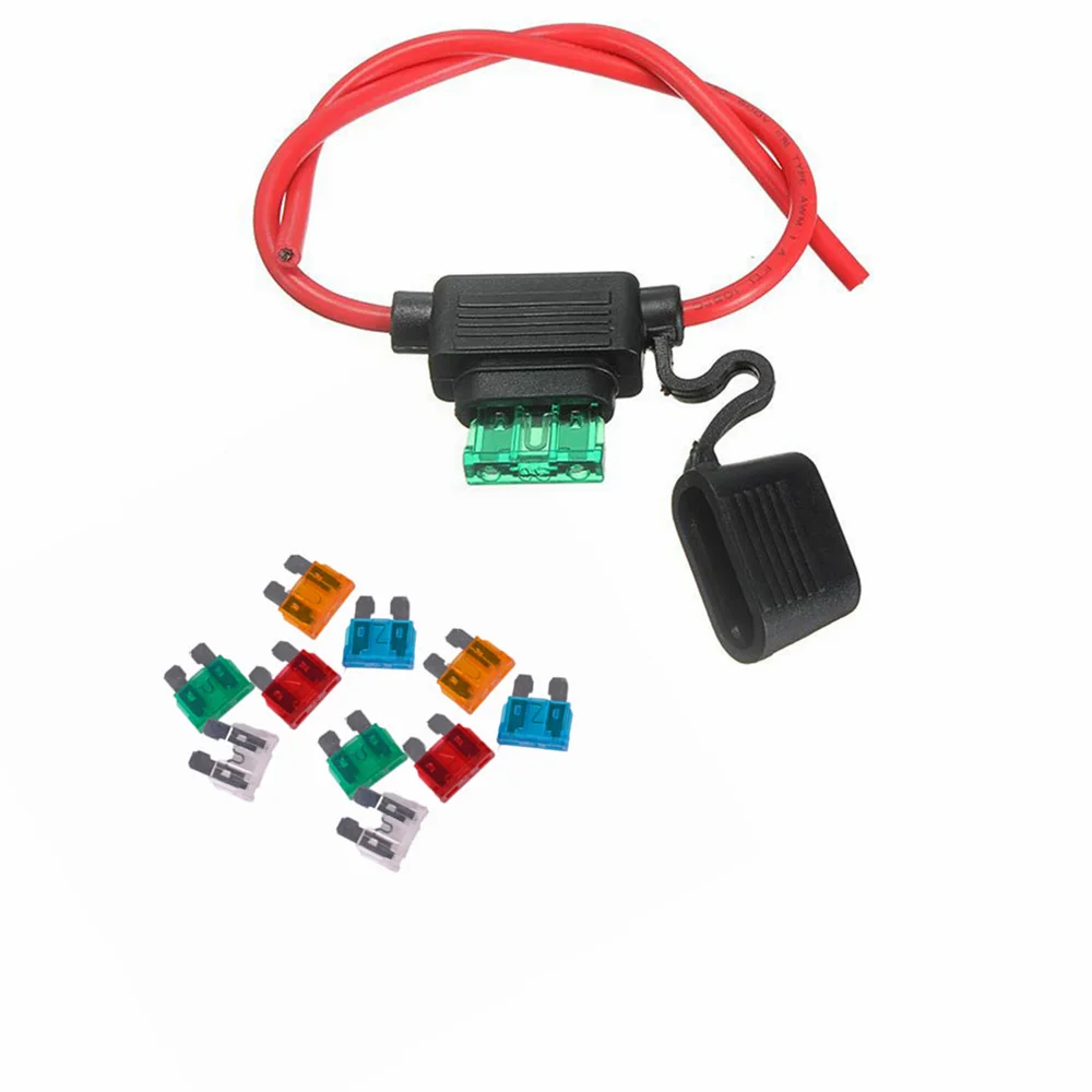 1 pcs Car motorcycle Standard Blade Fuse holder 14 AWG with 10 pcs