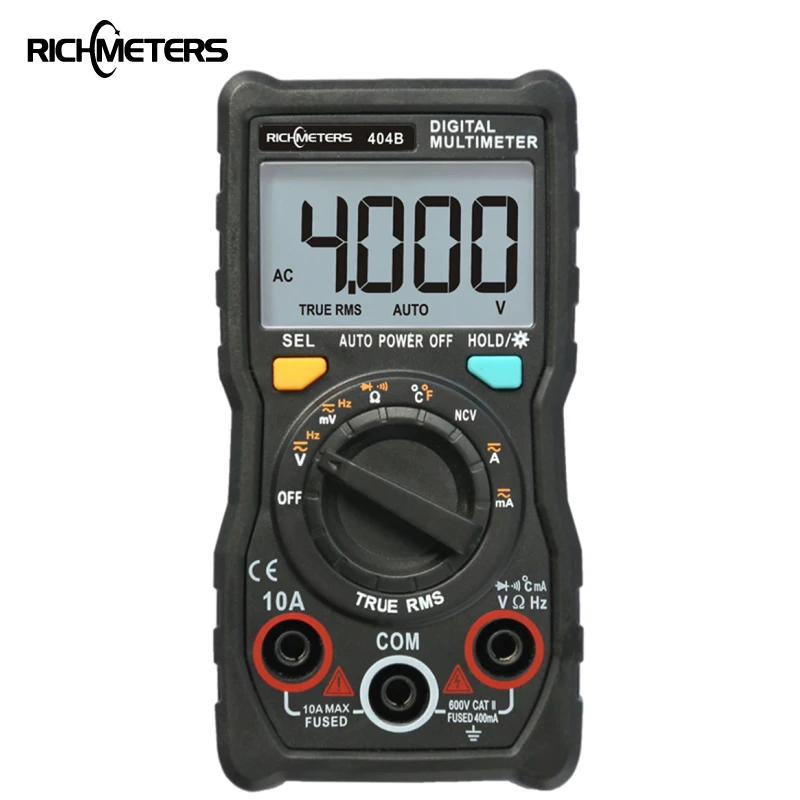 RICHMETERS 404B Digital Multimeter Temperature Auto Ranging True RMS