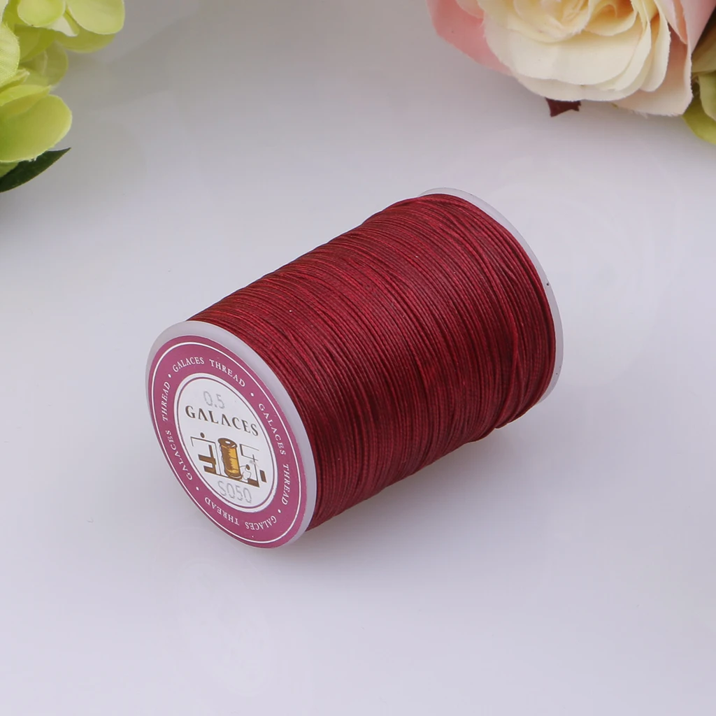 142 Yards 0.5mm Round Polyester Waxed Thread Cord Leather Sewing Hand Stitching Jewelry Craft