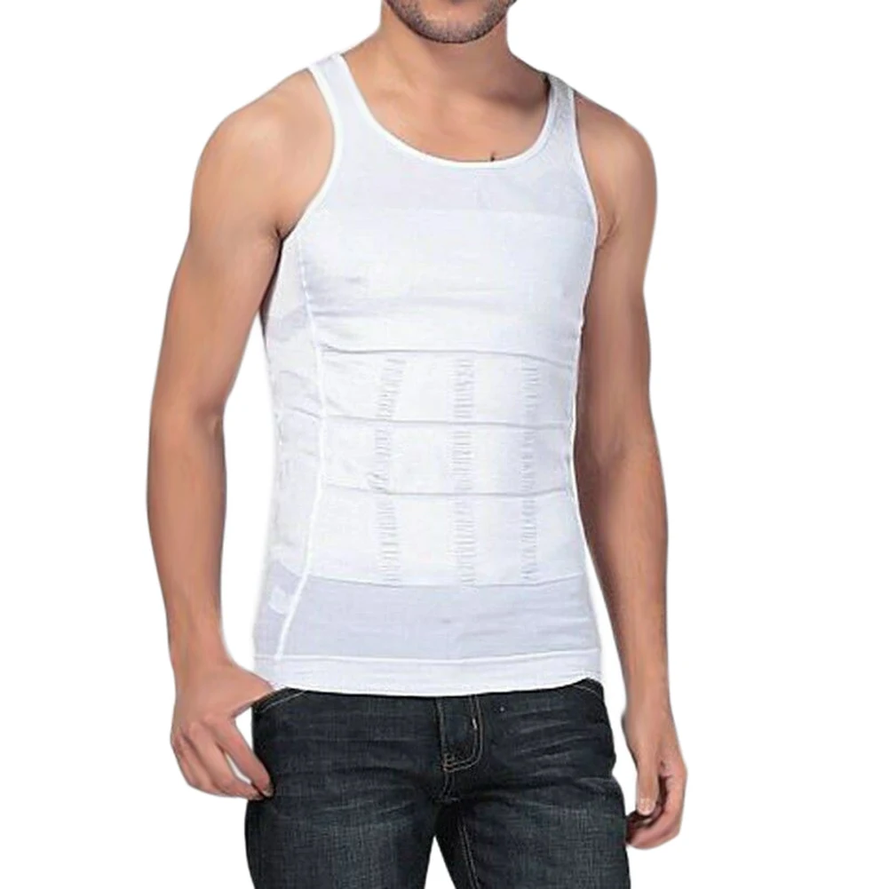 Для мужчин для Похудения Body Shaper сжатия бак топ, футболка SMN88 - Цвет: Белый
