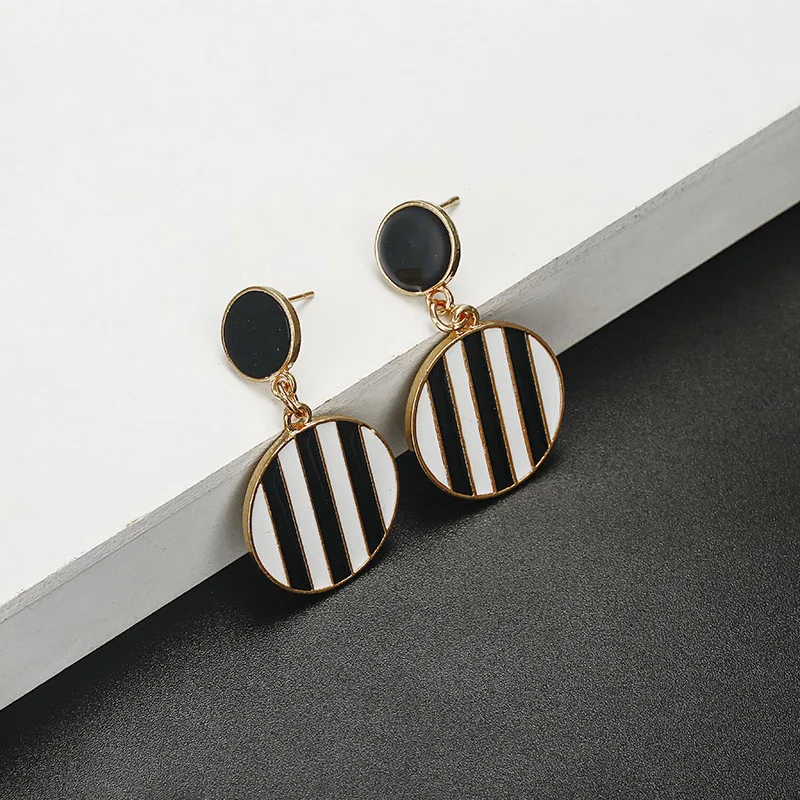 Metal Stripe Earrings Geometric Elements Leopard Summer Fashion Woman Earrings for Banquet Party Wholesale - Окраска металла: ez8