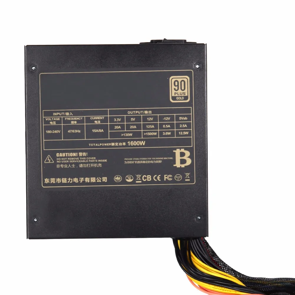 New 1600W 170-240V ATX Gold Mining Power Supply SATA IDE 6 GPU for ETH Ethereum EM88 New 1600W 170-240V ATX Gold Mining Power Supply SATA IDE 6 GPU for ETH Ethereum EM88
