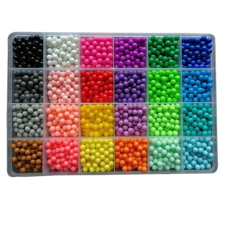 

100pcs/bag 24 Colors Beads Puzzle Choice Hama beads Perlen Magic Water Beads Puzzles Toys Educational Kids Toys Puzzle Games