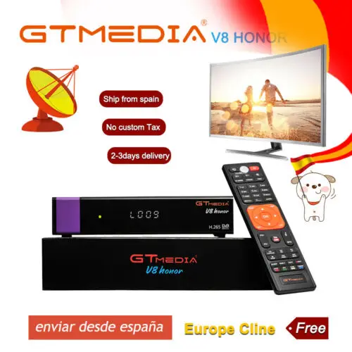 

GTMedia V8 Honor 1080P DVB-S2 Satellite Receiver 1 Year Europe Cccam 7 line Same Freesat V9 Super Upgrade From Freesat V8 Super