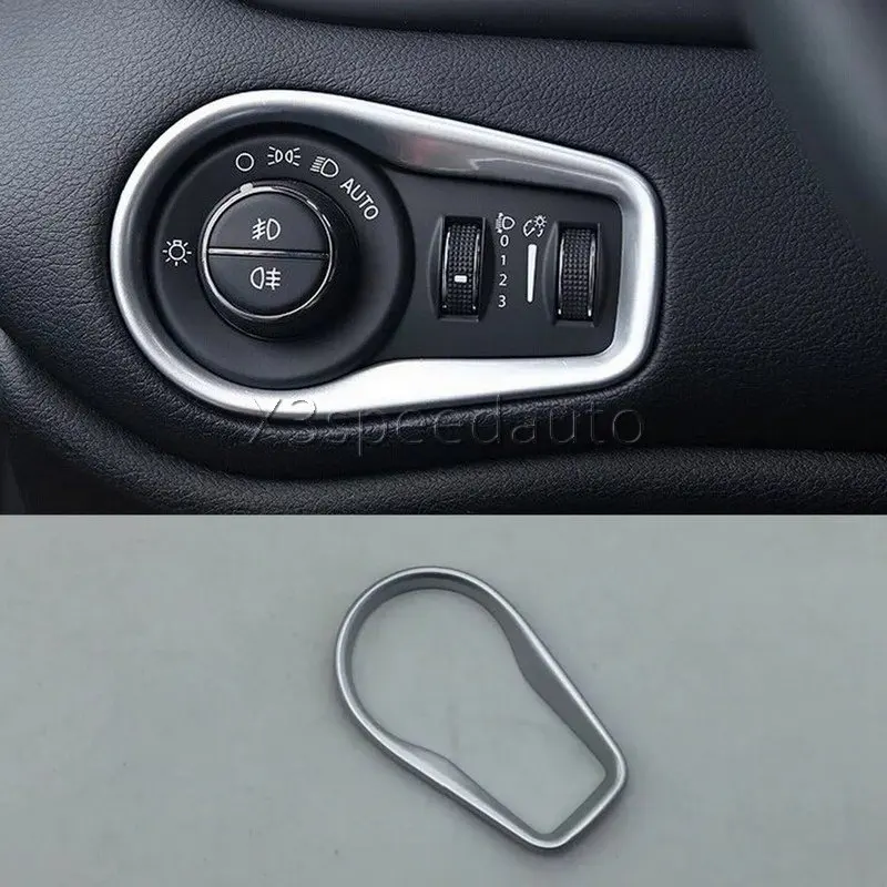 

For Jeep Renegade 2015-17 Inner Head Light Switch Button Cover Trim