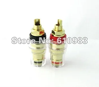 

(6 pieces/lot) Black GoldPlated Speaker Cable Terminal Binding Post Adapter connector