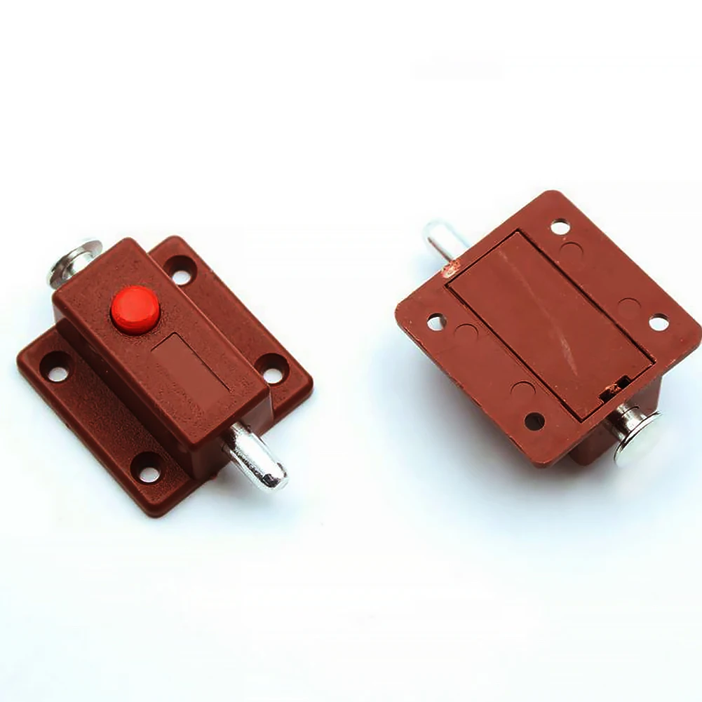 

2pcs Exposed Window Cabinet Push Button Spring Load Automatic Door Bolt Latches Lock For Furniture Hardware