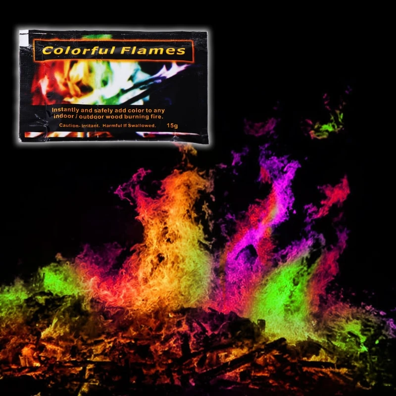Mystical Fire Powder Magic Trick Coloured Flames Bonfire Fireplace Pit Patio Toy